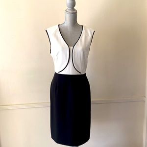 TAHARI ASL BEAUTIFUL 🖤BLACK AND CREAM🤍 SLEEVELESS  SIZE 12 🌟EUC🌟